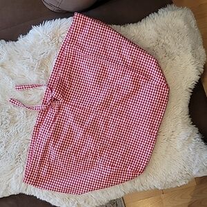 Pottery Barn Kids Red and White Check Gingham Sabrina Basket Liner - Large